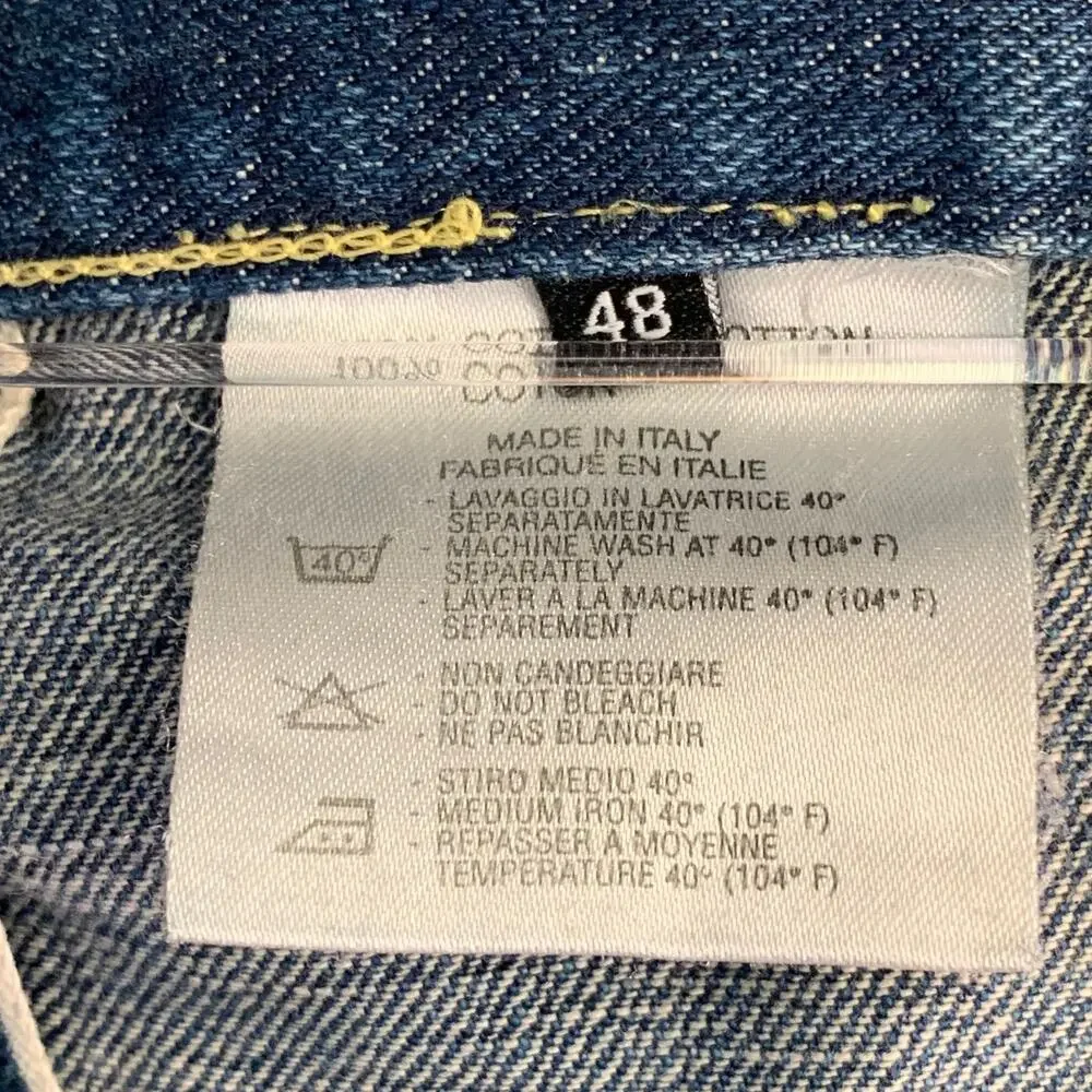GUCCI Size 32 Blue Wash Cotton Wide Leg Straight Selvedge Jeans